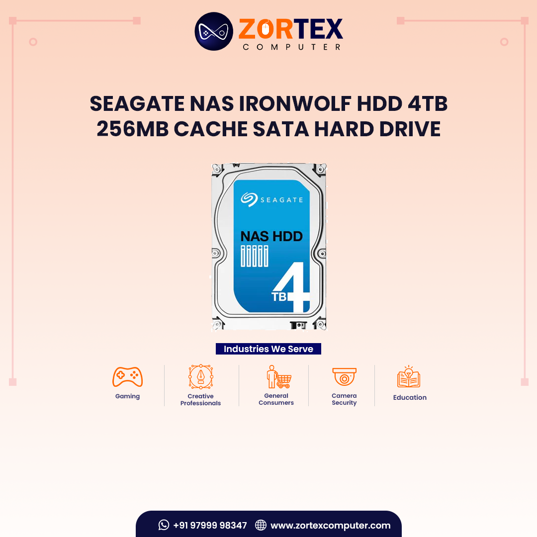 Seagate NAS IronWolf HDD 4TB 256MB Cache SATA Hard Drive