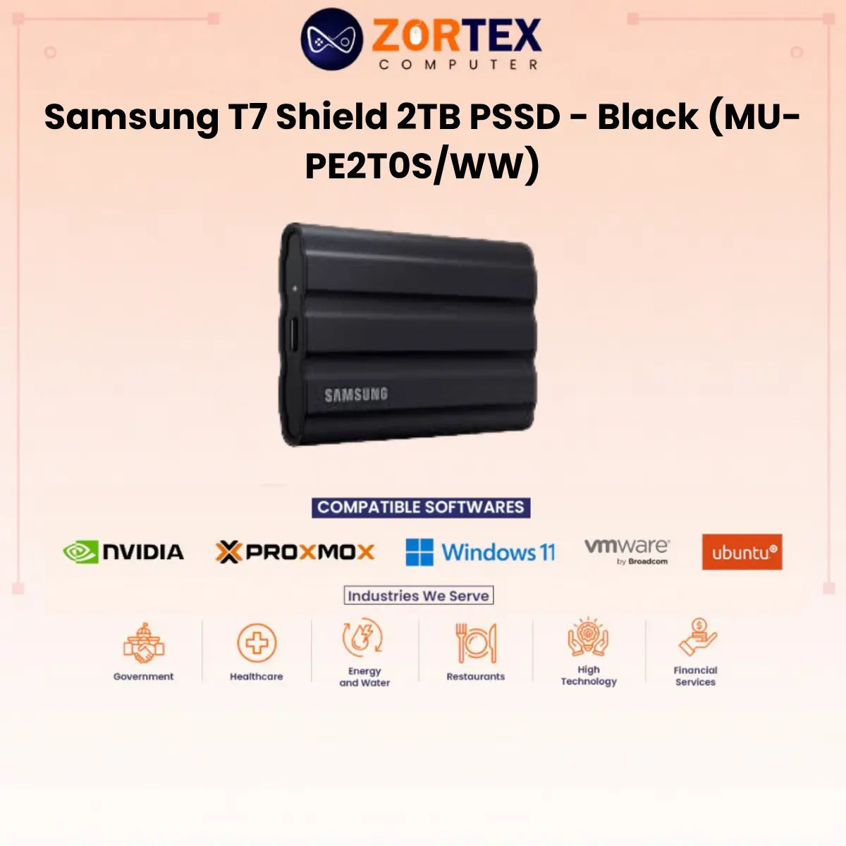 Samsung T7 Shield 2TB PSSD - Black (MU-PE2T0S/WW)