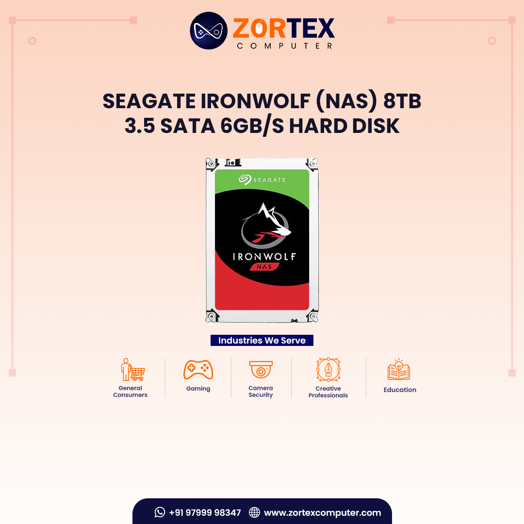 Seagate IronWolf (NAS) 8TB 3.5 SATA 6Gb/s Hard Disk