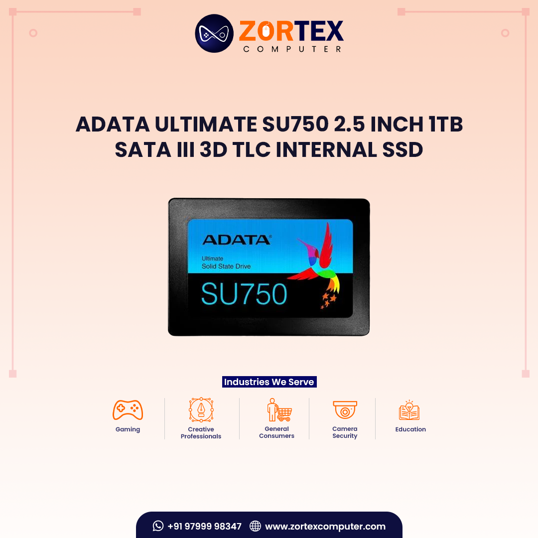ADATA Ultimate SU750 2.5 Inch 1TB SATA III 3D TLC Internal SSD