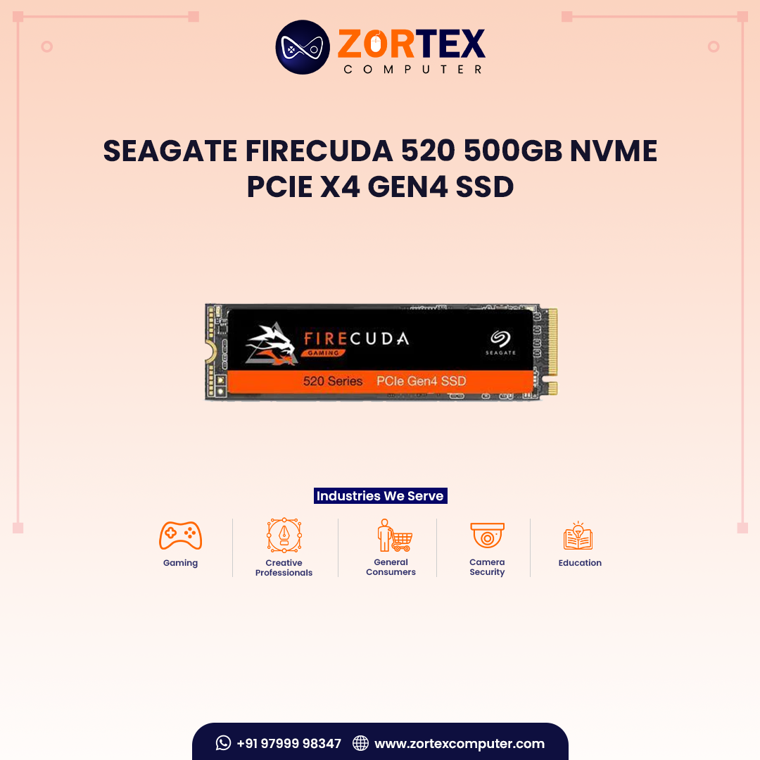 Seagate Firecuda 520 500GB NVMe PCIe X4 Gen4 SSD