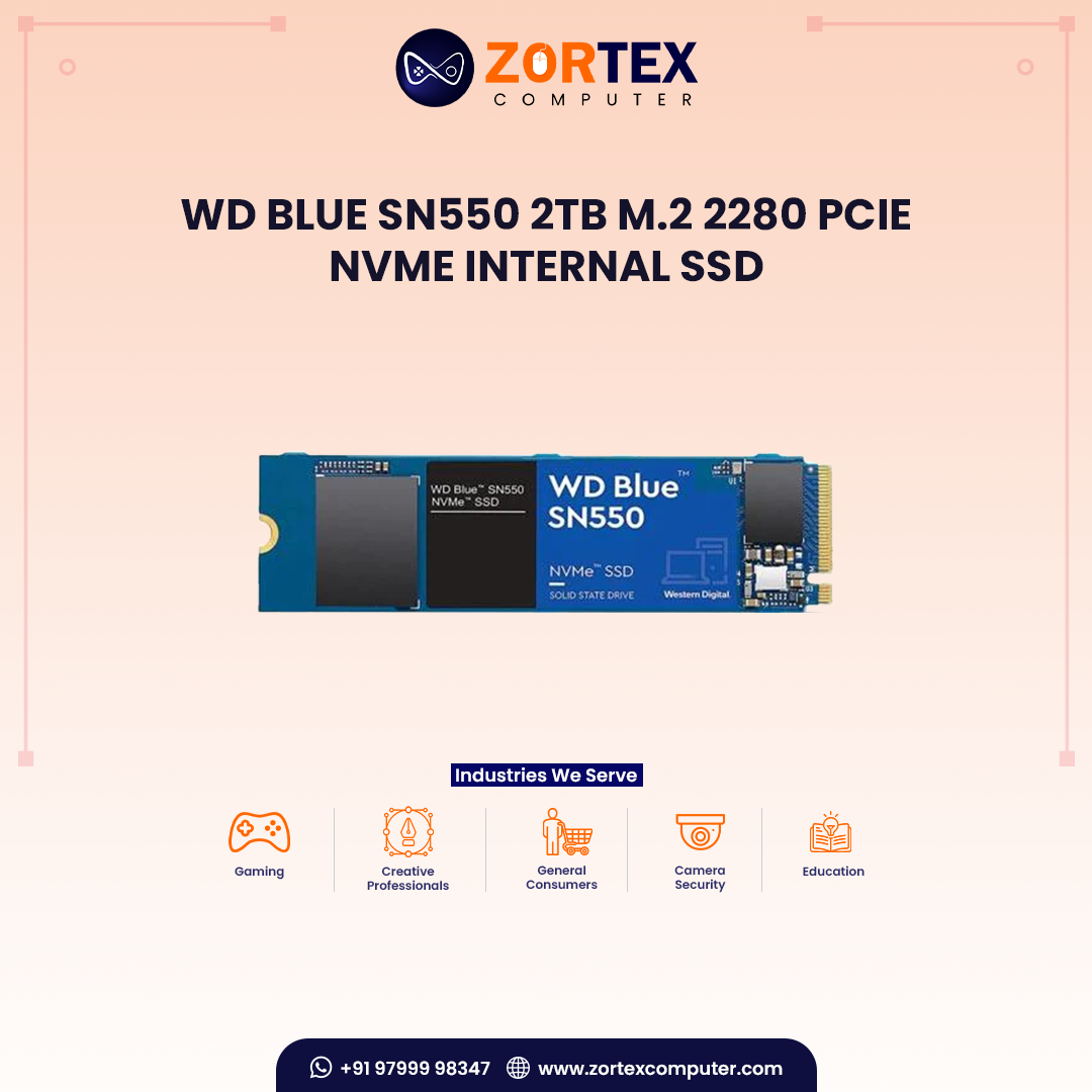 WD Blue SN550 2TB M.2 2280 PCIe NVMe Internal SSD