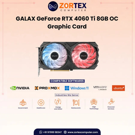 GALAX GeForce RTX 4060 Ti 8GB EX White 8GB GDDR6 Graphic Card 46ISL8MD8BWE