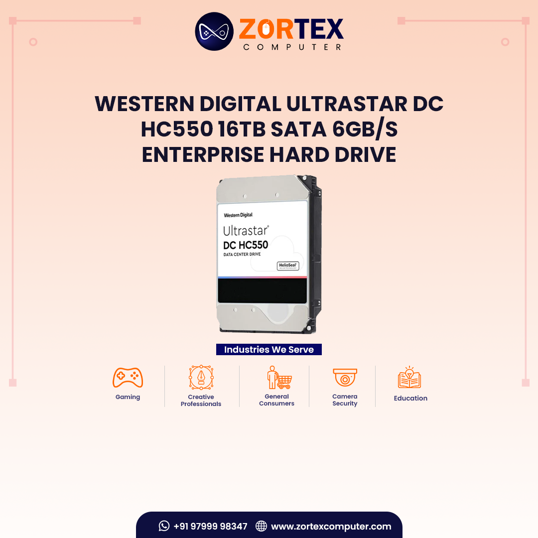 Western Digital Ultrastar DC HC550 16TB SATA 6Gb/s Enterprise Hard Drive
