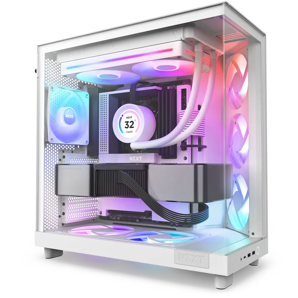 NZXT 420mm PC Case Fans with RGB Lighting White Case Fan