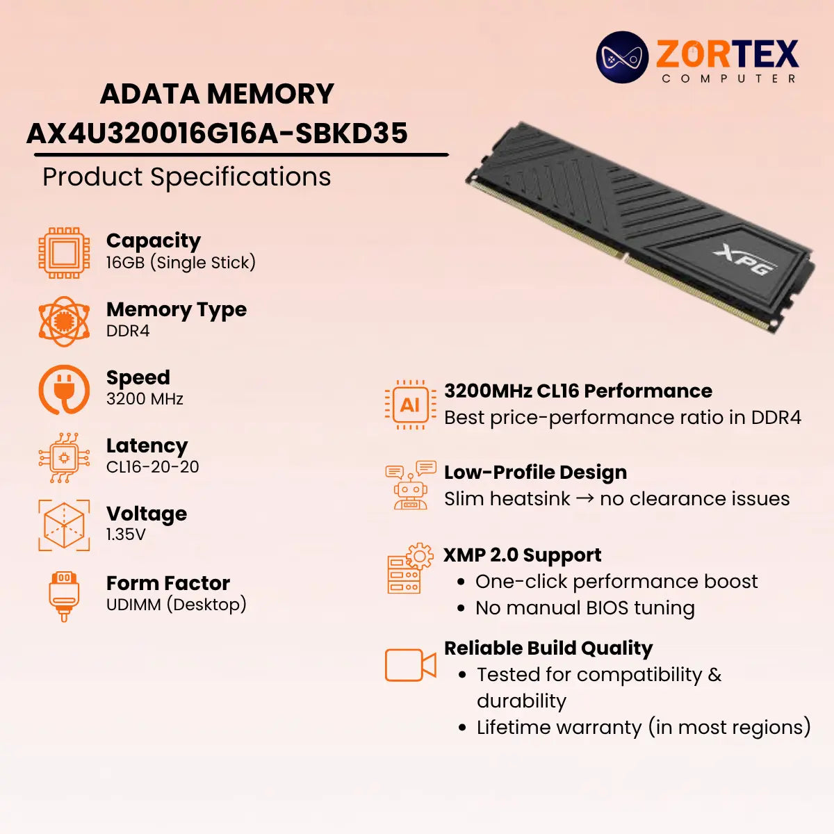 ADATA MEMORY AX4U320016G16A-SBKD35