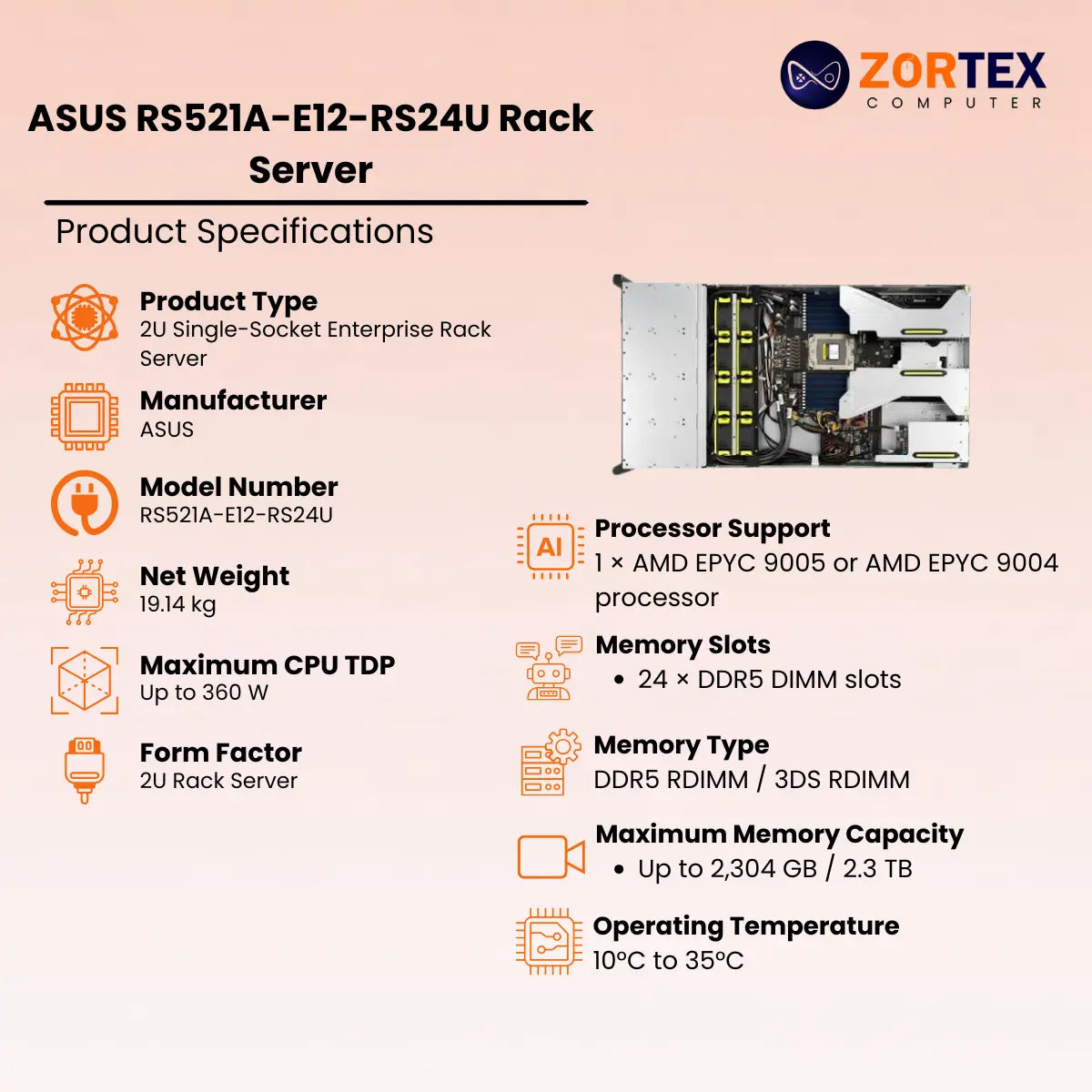 ASUS RS521A-E12-RS24U Rack Server
