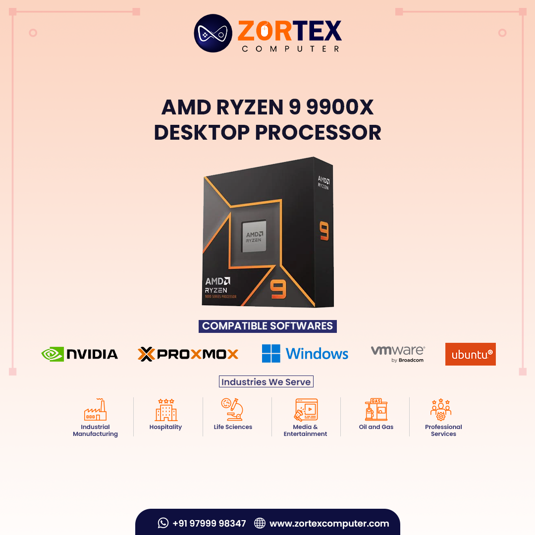 AMD Ryzen 9 9900X Desktop Processor
