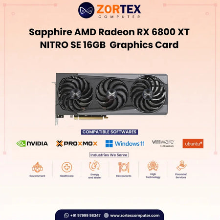 Sapphire AMD Radeon RX 6800 XT NITRO  SE 16GB GDDR6 256 Bit Gaming Graphics Card With Triple RGB Fans 11304-01-20G