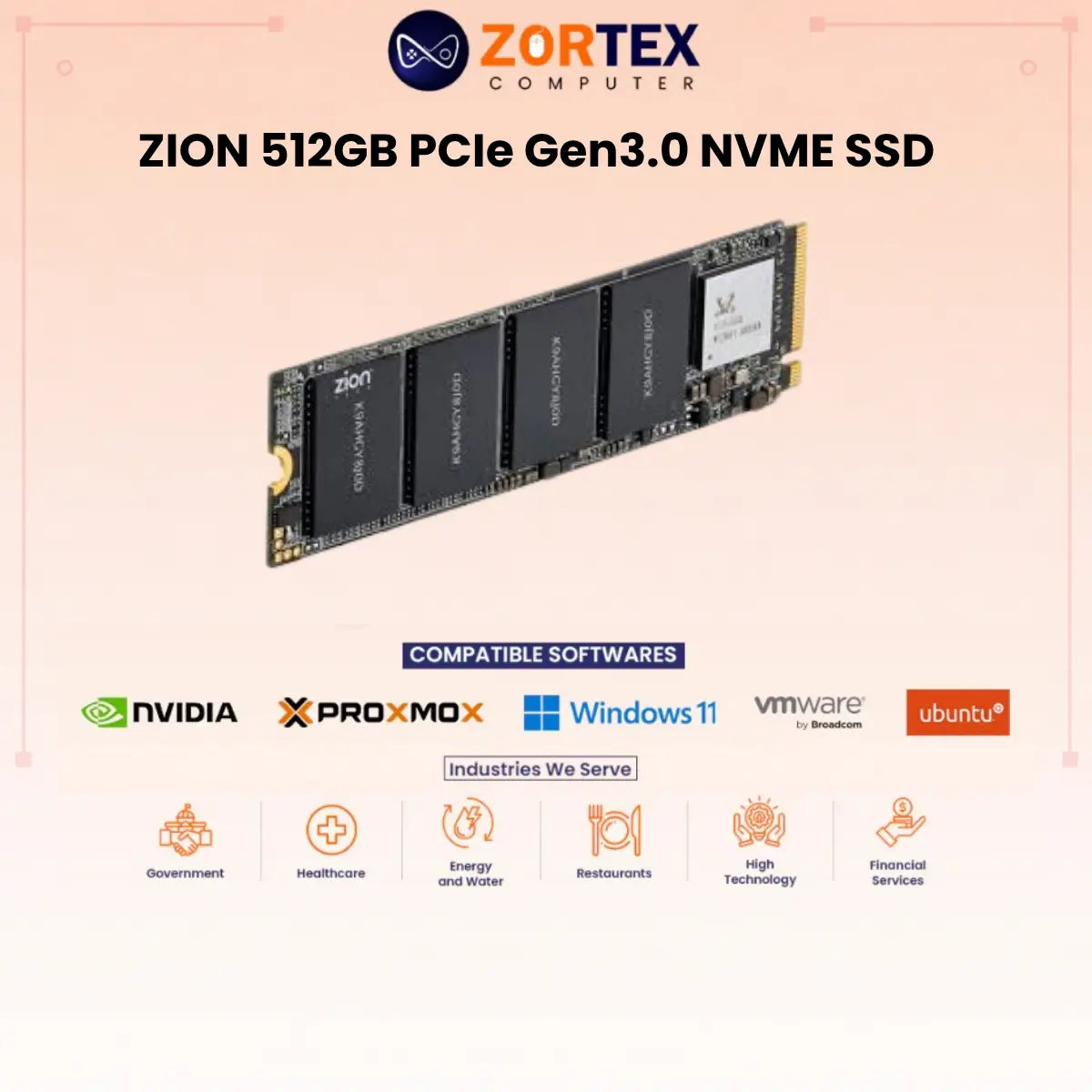 ZION 512GB PCIe Gen3.0 NVME SSD