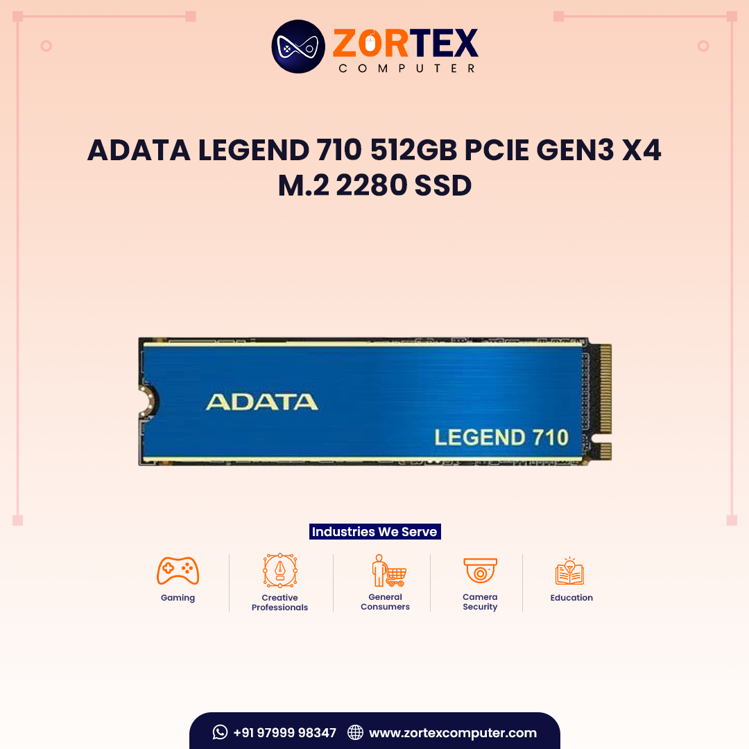 ADATA LEGEND 710 512GB PCIe Gen3 x4 M.2 2280 SSD