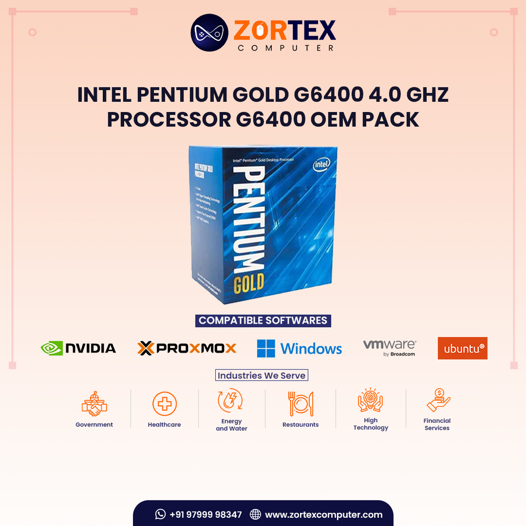 Intel Pentium Gold G6400 4.0 GHz processor G6400 OEM PACK