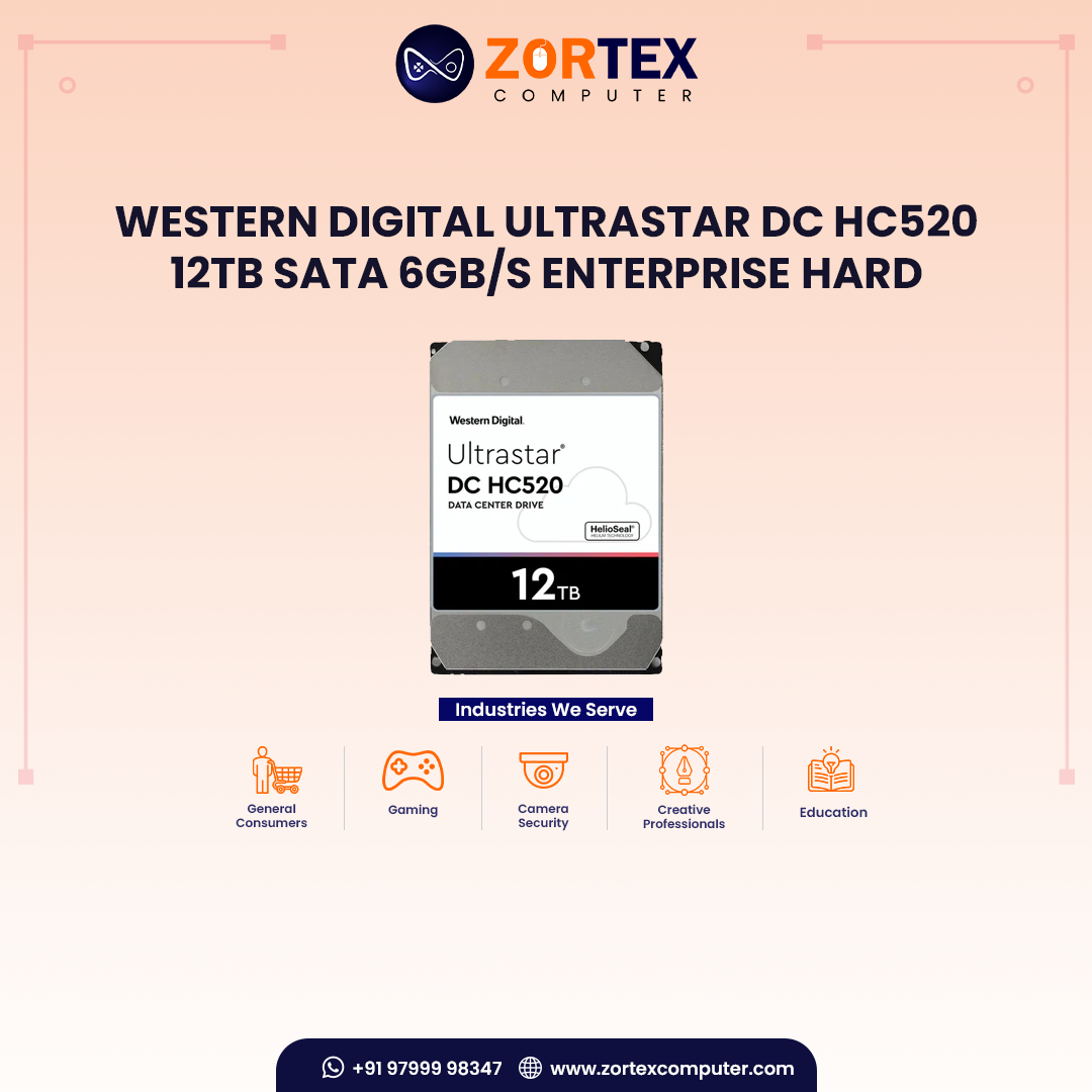 Western Digital Ultrastar DC HC520 12TB SATA 6Gb/s Enterprise Hard Drive