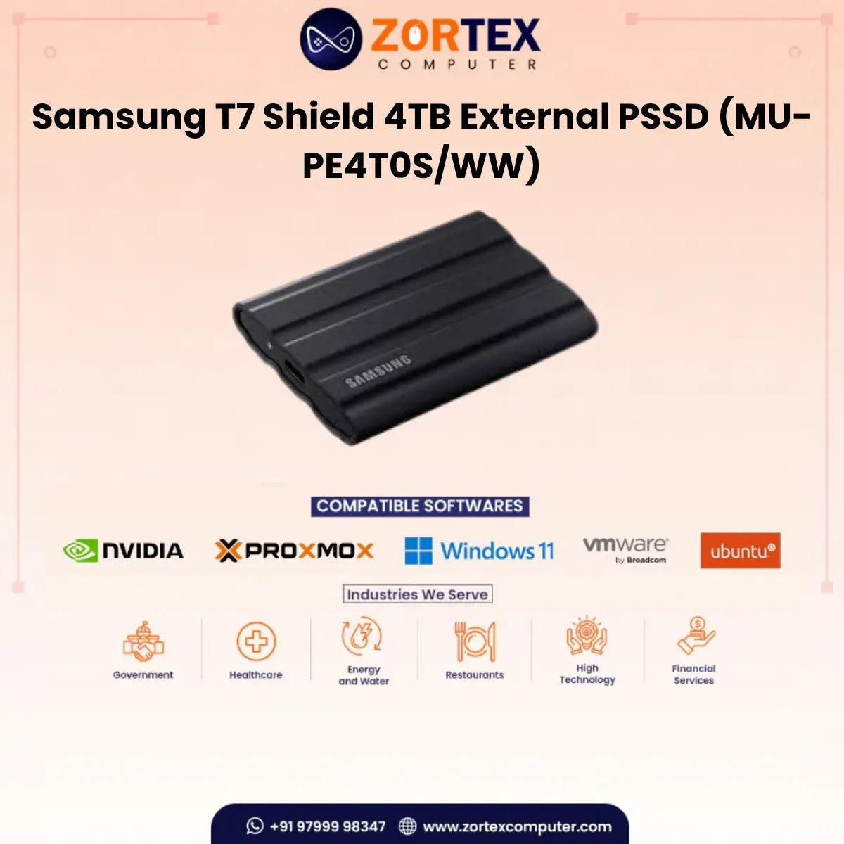 Samsung T7 4TB External PSSD (MU-PC4T0T/WW)