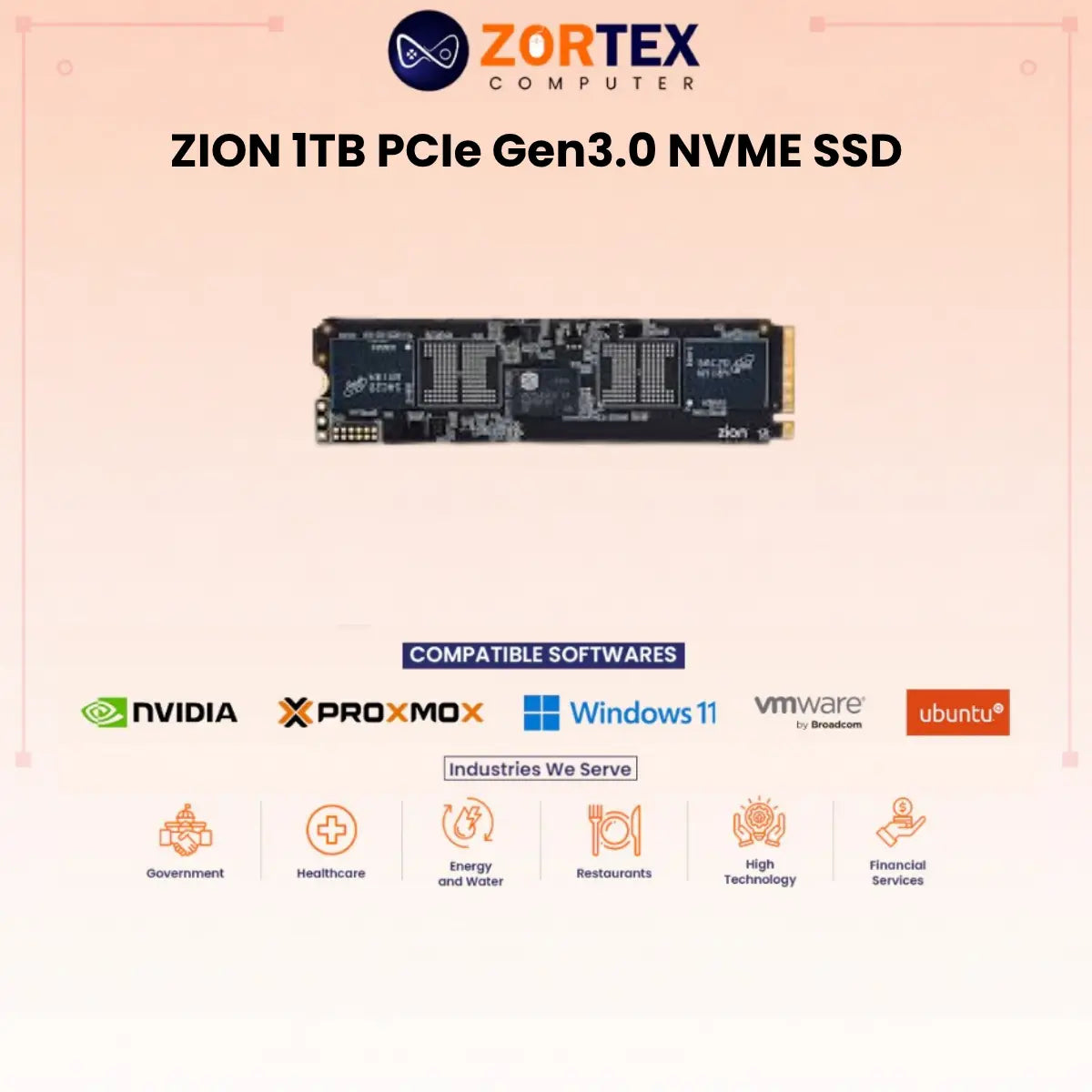 ZION 1TB PCIe Gen3.0 NVME SSD