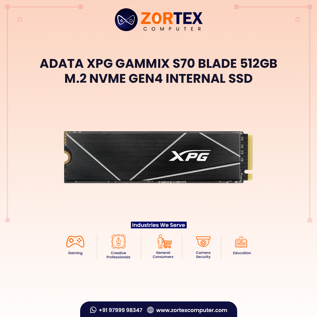 Adata XPG Gammix S70 Blade 512GB M.2 NVMe Gen4 Internal SSD