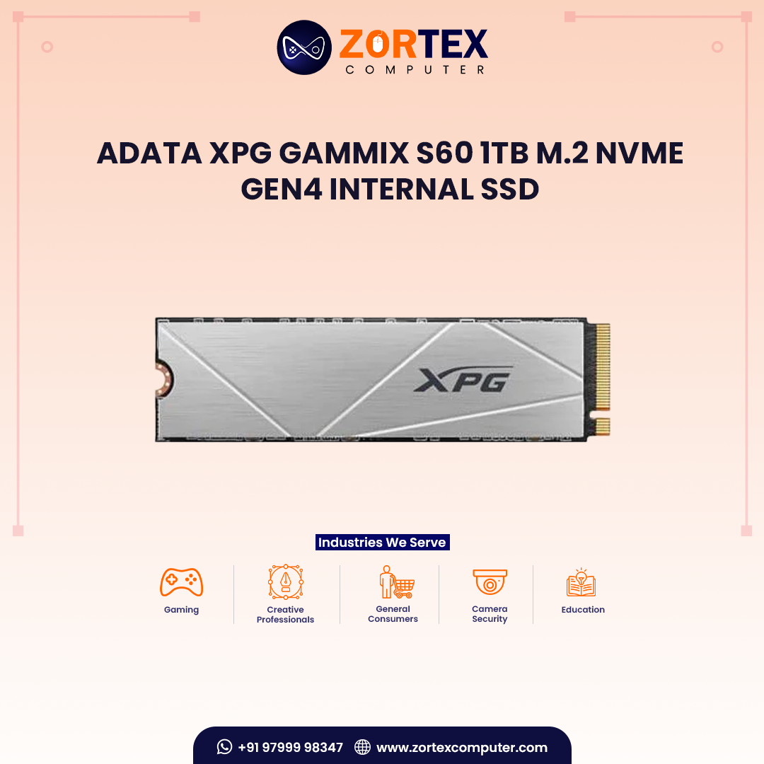 Adata XPG Gammix S60 1TB M.2 NVMe Gen4 Internal SSD