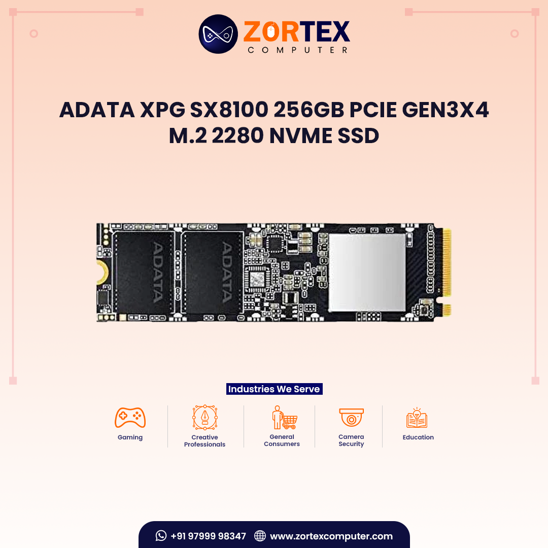 ADATA XPG SX8100 256GB PCIe Gen3x4 M.2 2280 NVMe SSD