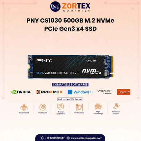 PNY CS1030 500GB M.2 NVMe PCIe Gen3 x4 SSD