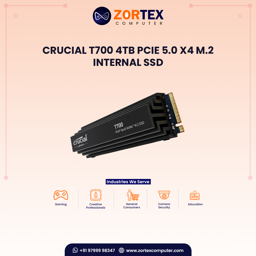 Crucial T700 4TB PCIe 5.0 x4 M.2 Internal SSD
