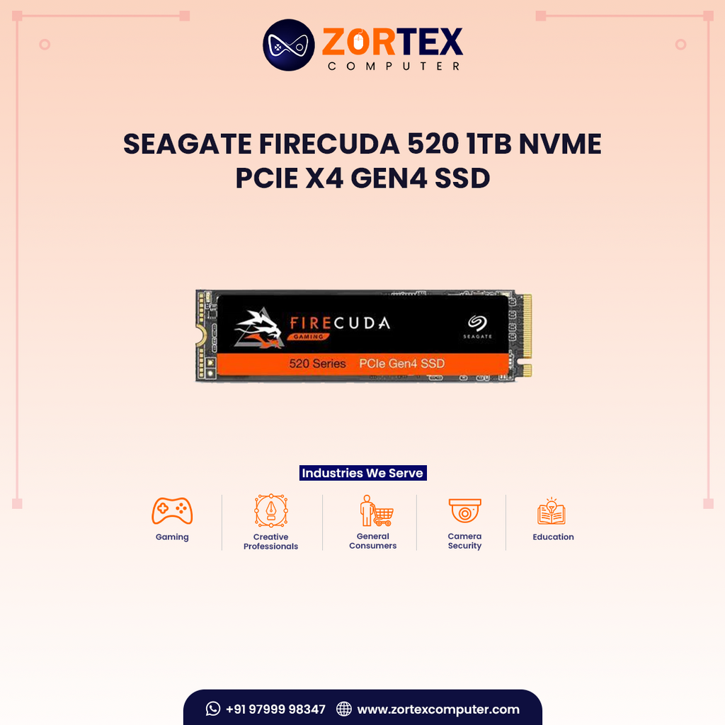 Seagate Firecuda 520 1TB NVMe PCIe X4 Gen4 SSD