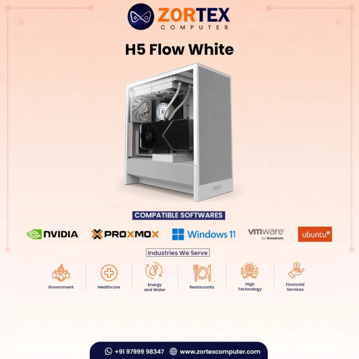 NZXT H5 Flow White PC Case