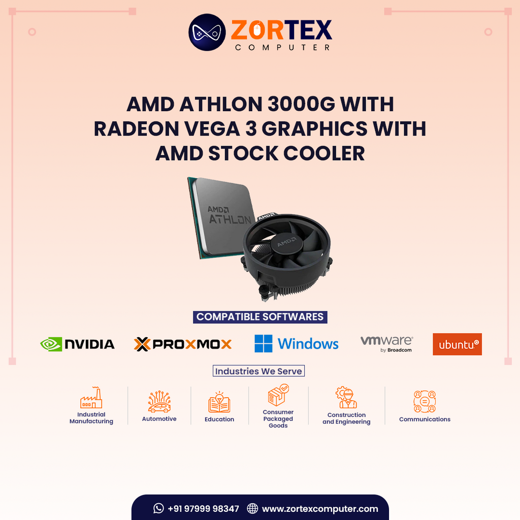 AMD Athlon 3000G With Radeon Vega 3 Graphics with AMD Stock Cooler