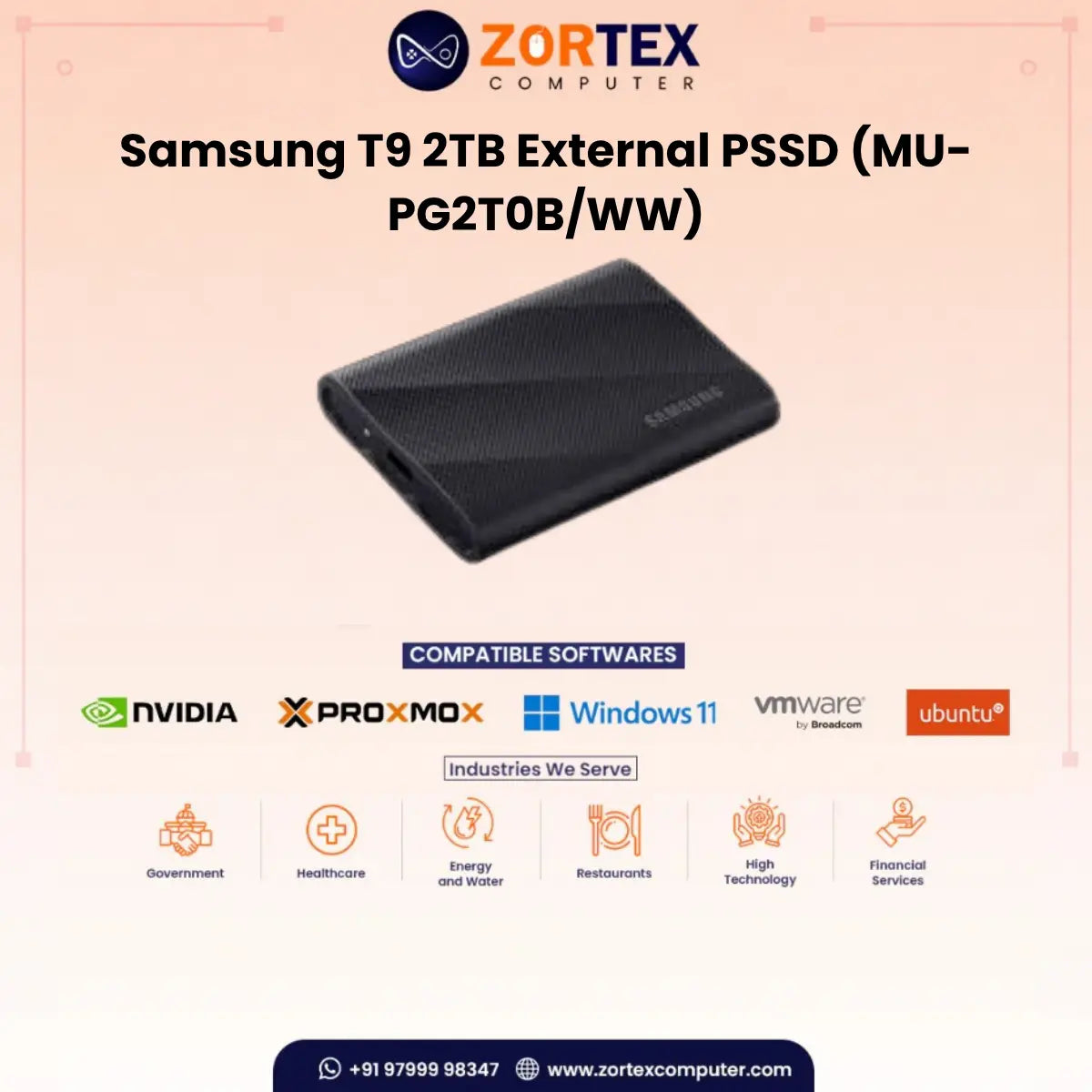 Samsung T9 2TB External PSSD (MU-PG2T0B/WW)