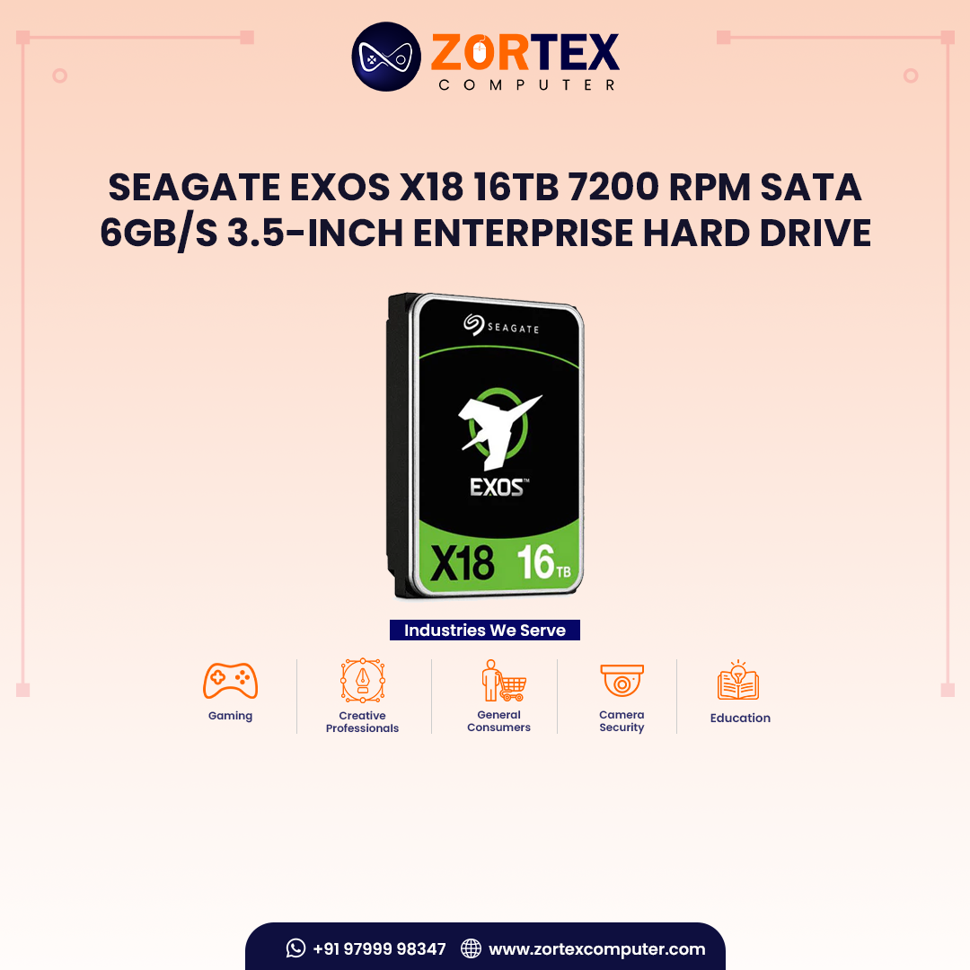 Seagate Exos X18 16TB 7200 RPM SATA 6Gb/s 3.5-Inch Enterprise Hard Drive