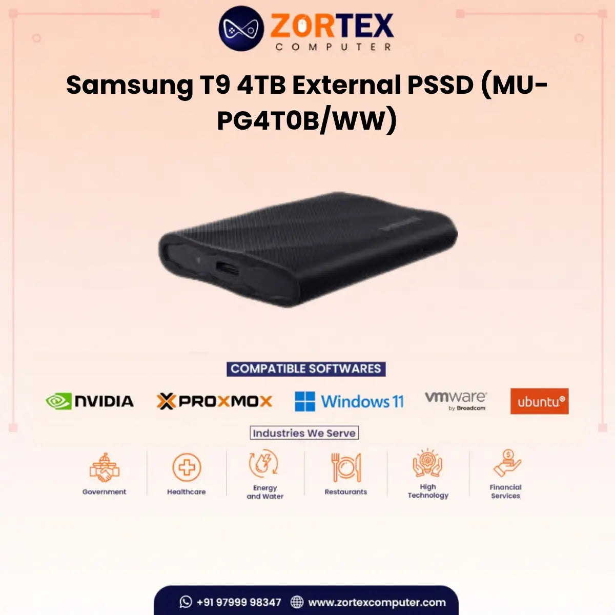 Samsung T9 4TB External PSSD (MU-PG4T0B/WW)
