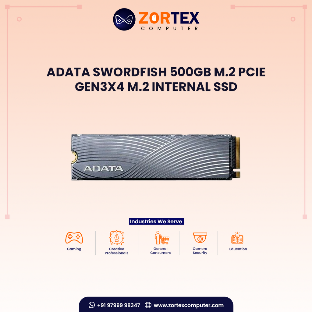 ADATA Swordfish 500GB M.2 PCIE Gen3X4 M.2 Internal SSD