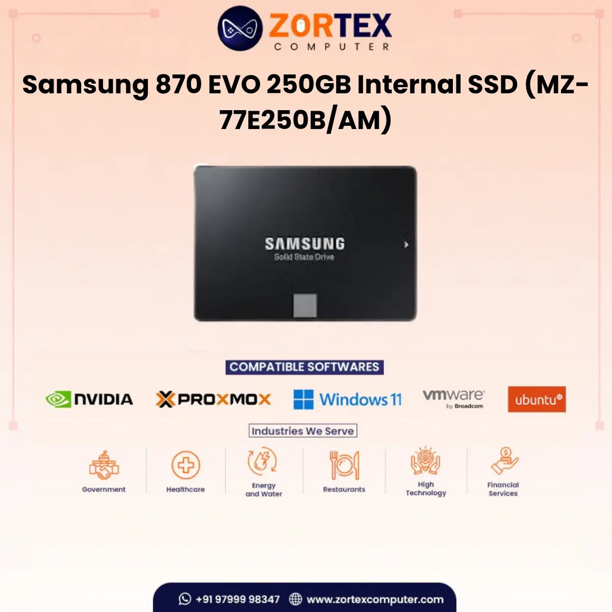 Samsung 870 EVO 250GB Internal SSD (MZ-77E250B/AM)