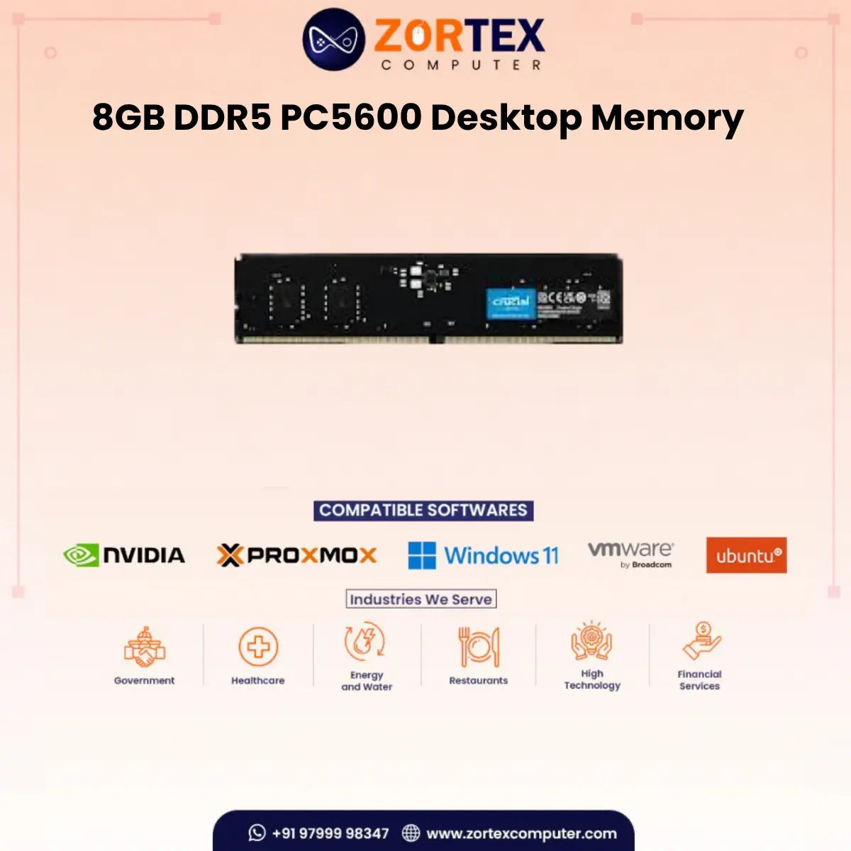ZION Gold 8GB DDR5 5600MHz Desktop RAM