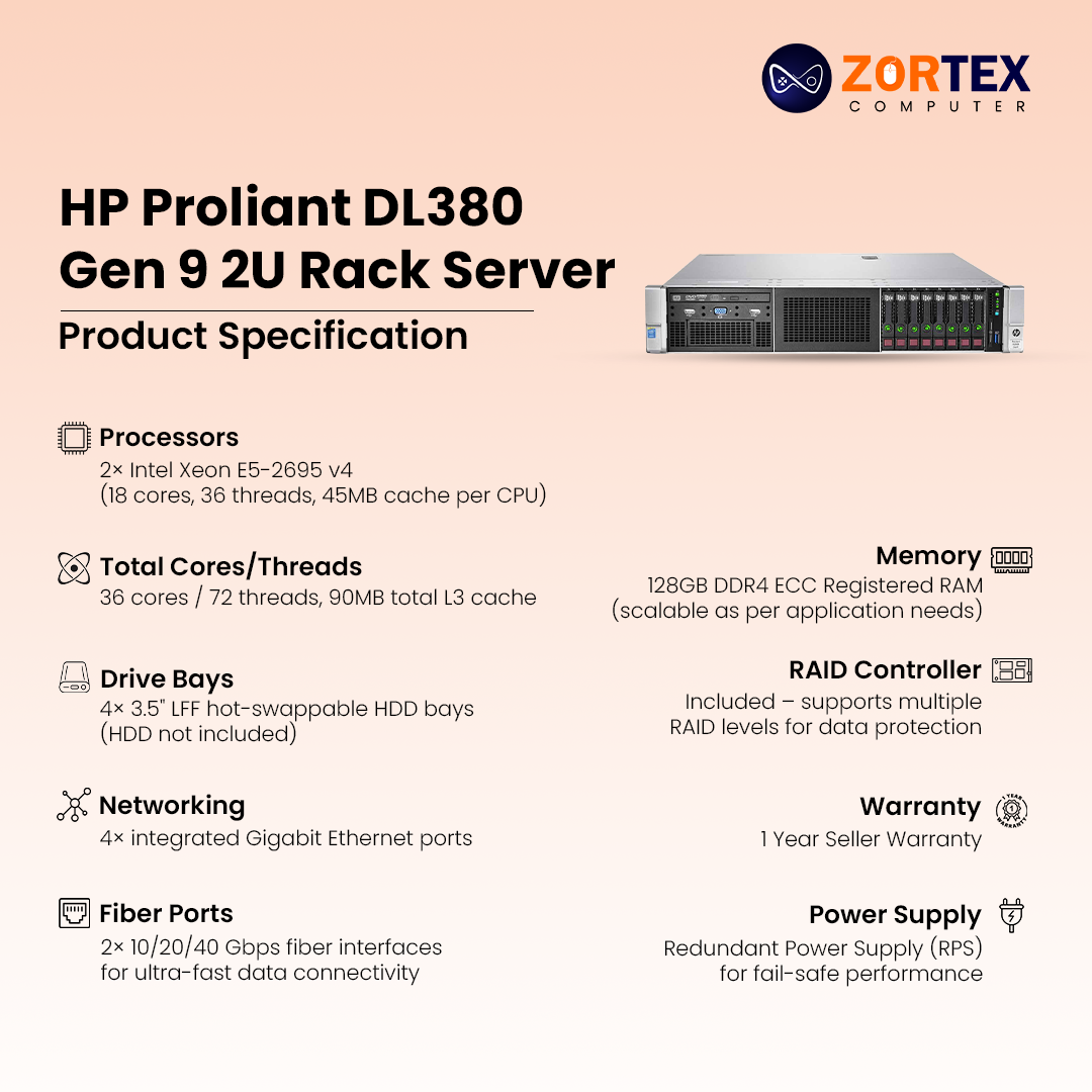 HP ProLiant DL380 Gen 9  2U Rack server