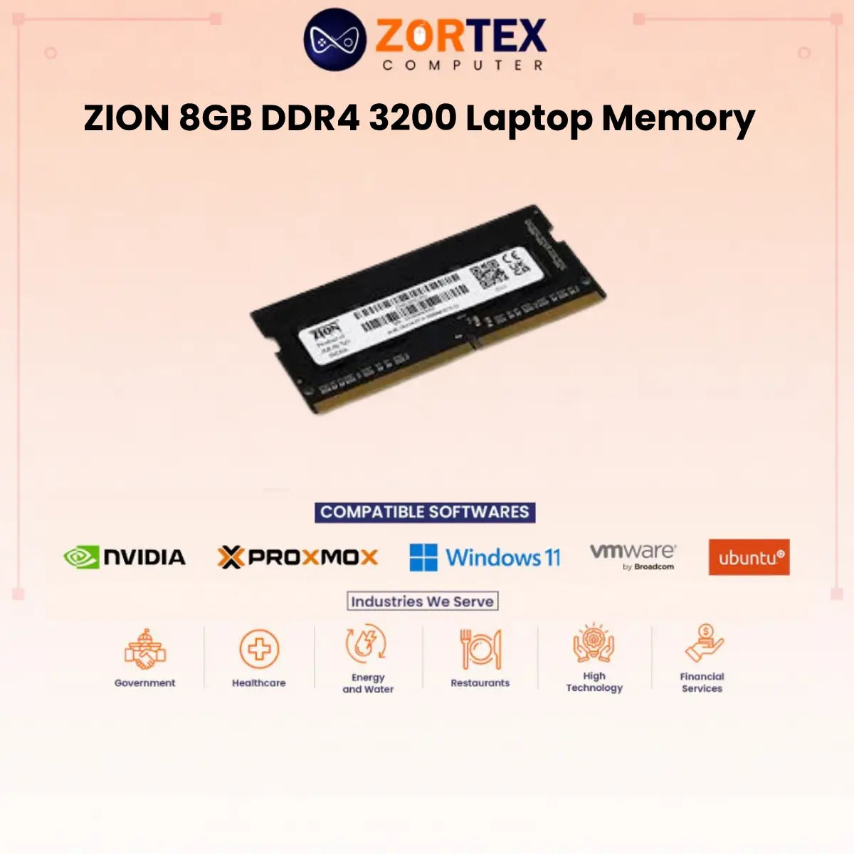 ZION 8GB DDR4 3200 Laptop Memory