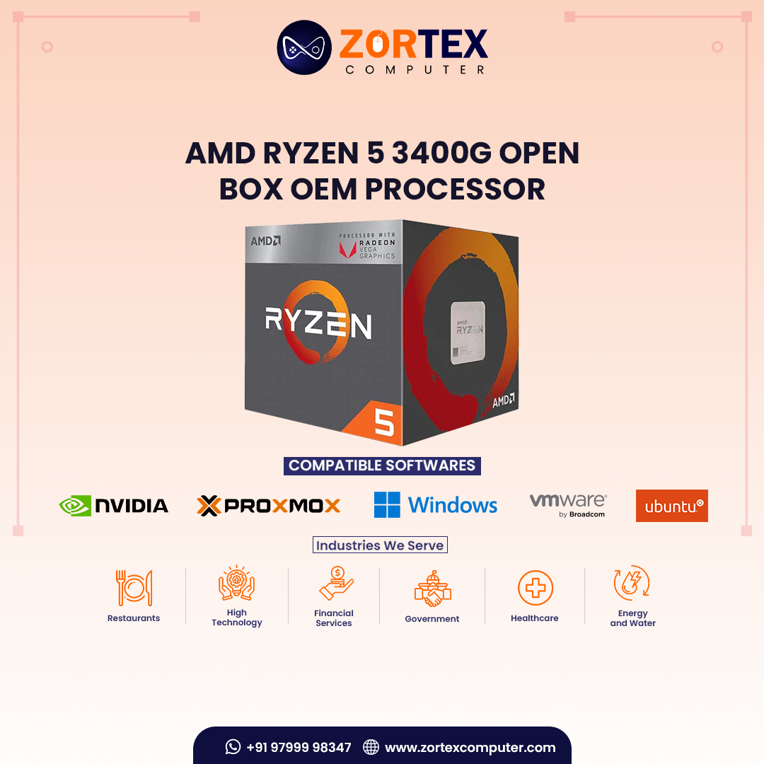 AMD Ryzen 5 3400G Open Box Oem Processor