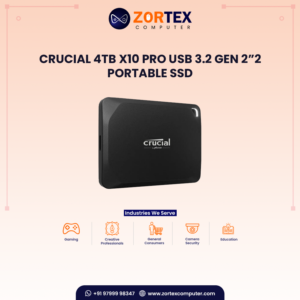 Crucial 4TB X10 Pro USB 3.2 Gen 2”2 Portable SSD