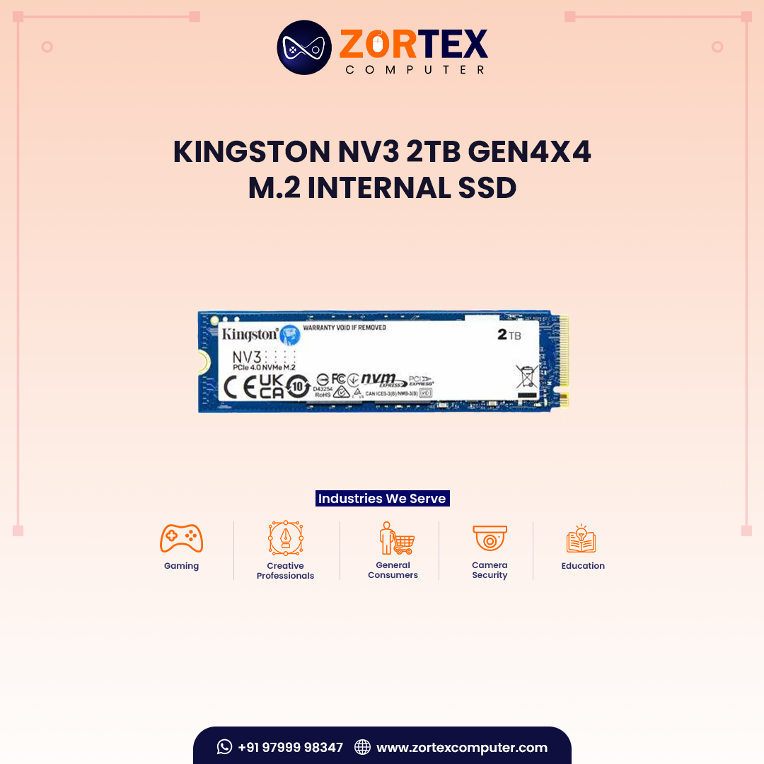 Kingston NV3 2TB Gen4x4 M.2 Internal SSD