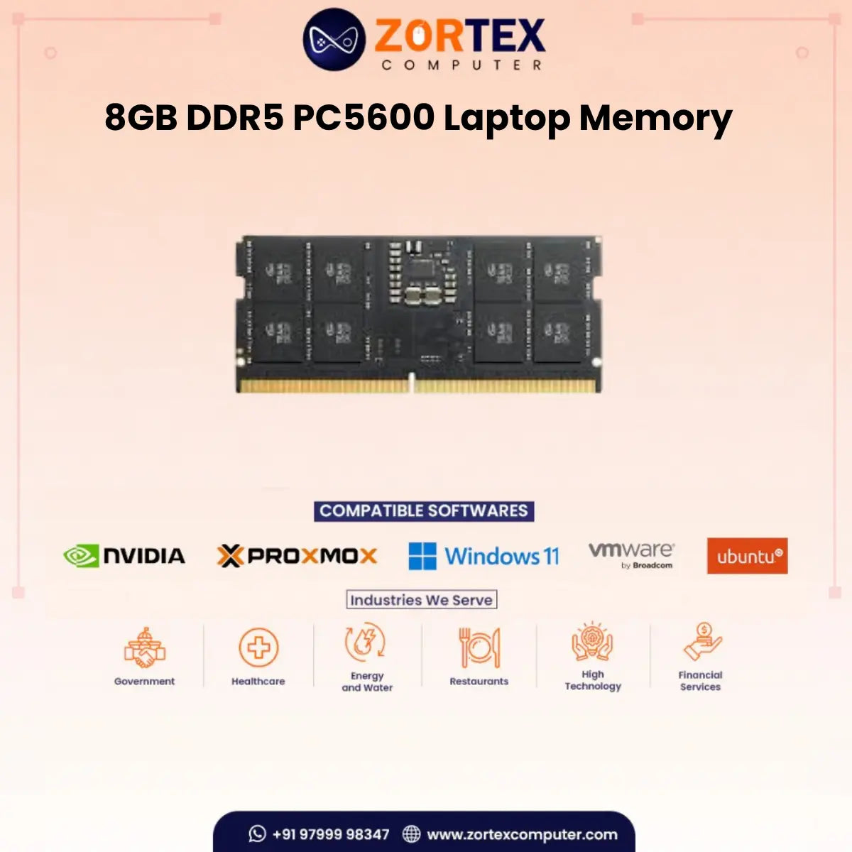 ZION Gold 16GB DDR5 5600MHz Laptop RAM