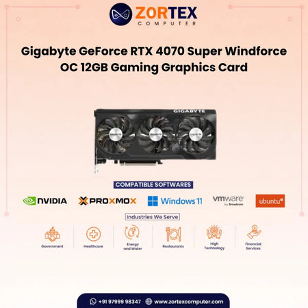 Gigabyte GeForce RTX 4070 Super Windforce OC 12GB Gaming Graphics Card GV-N407SWF3OC-12GD