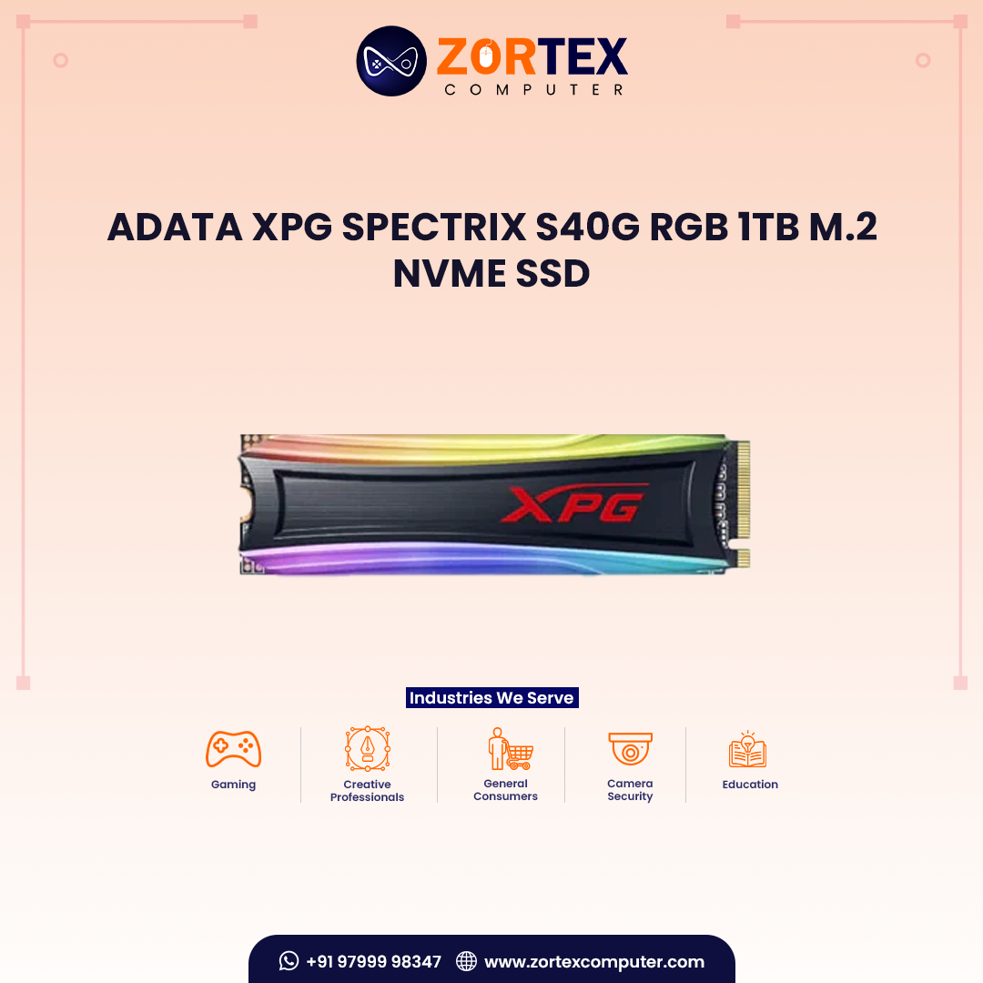Adata XPG Spectrix S40G RGB 1TB M.2 NVMe SSD
