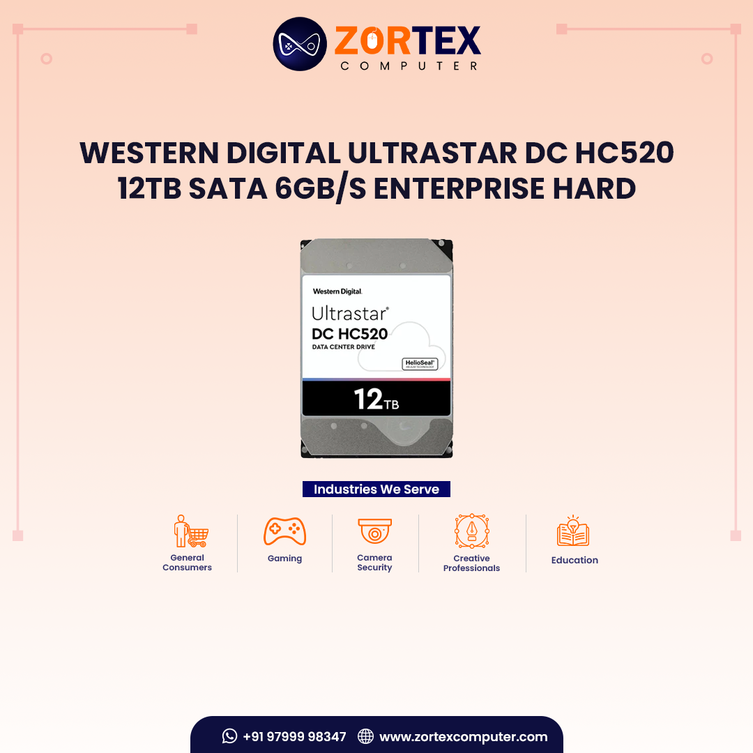 Western Digital Ultrastar DC HC520 12TB SATA 6Gb/s Enterprise Hard Drive