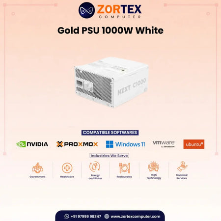 NZXT Gold PSU 1000W White Power Supply
