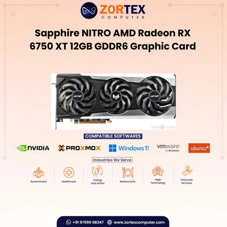 Sapphire NITRO  AMD Radeon RX 6750 XT 12GB GDDR6 Graphic Card 11318-01-20G