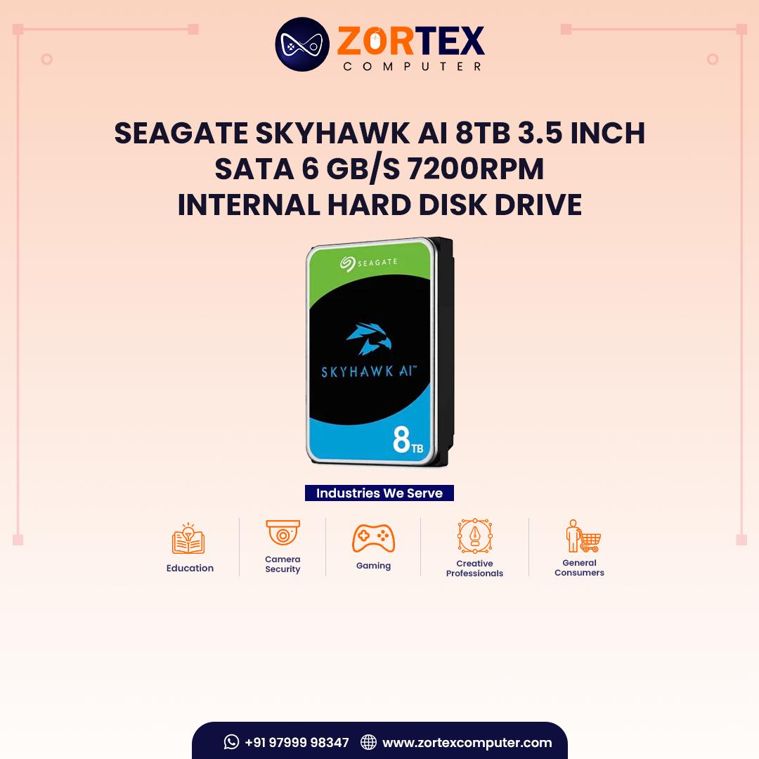 Seagate Skyhawk AI 8TB 3.5 inch SATA 6 Gb/s 7200RPM Internal Hard Disk Drive