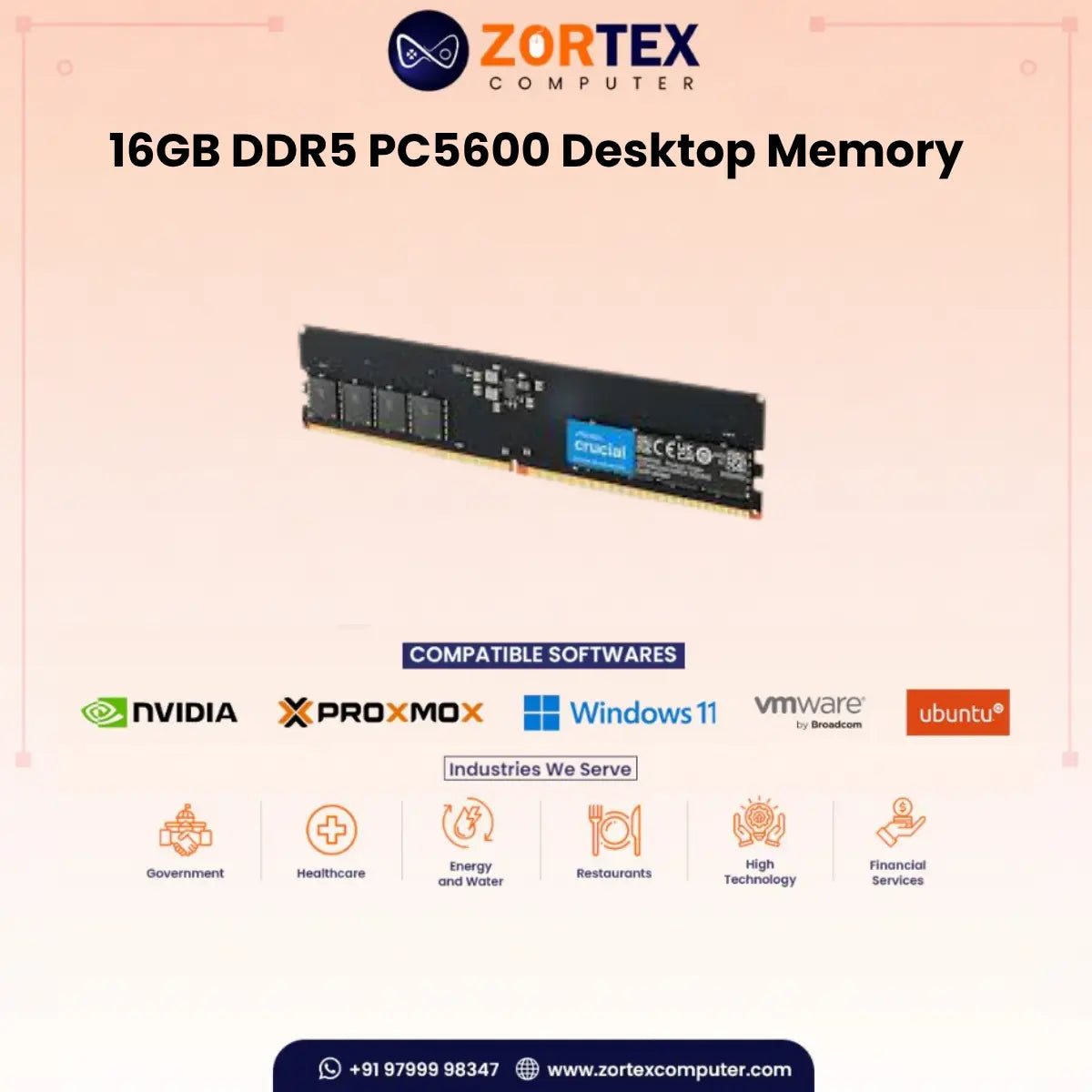 ZION Gold 16GB DDR5 5600MHz Desktop RAM