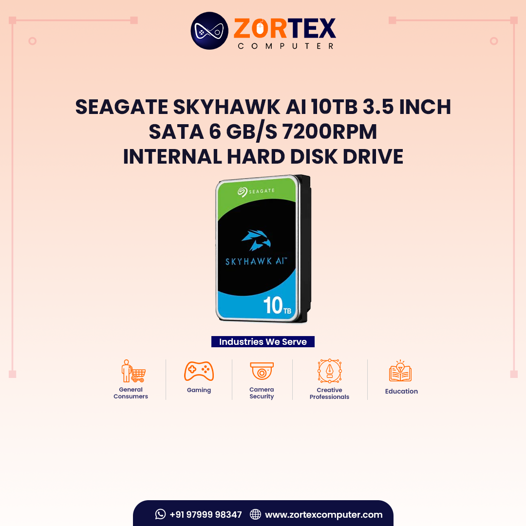 Seagate Skyhawk AI 10TB 3.5 inch SATA 6 Gb/s 7200RPM Internal Hard Disk Drive