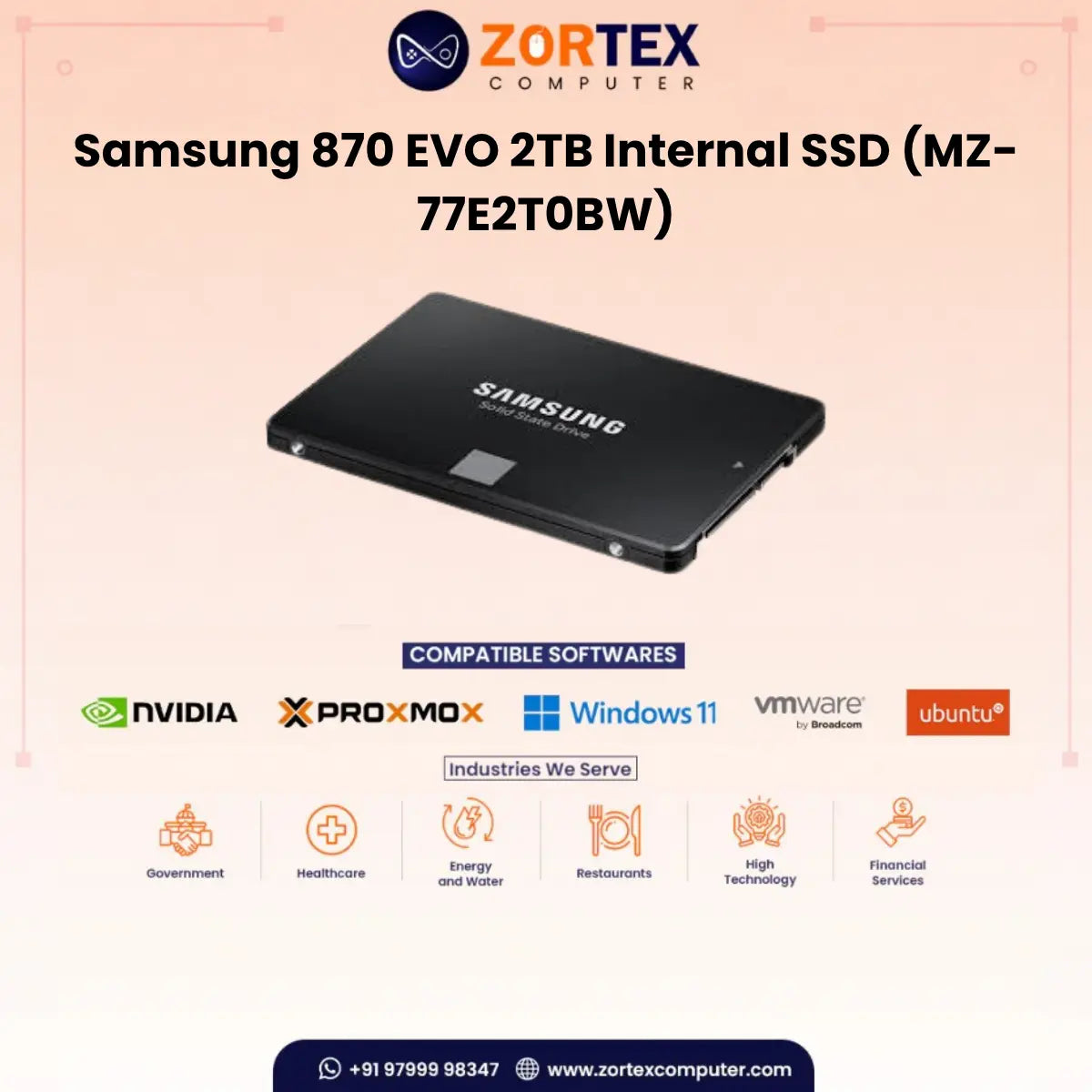 Samsung 870 EVO 2TB Internal SSD (MZ-77E2T0BW)