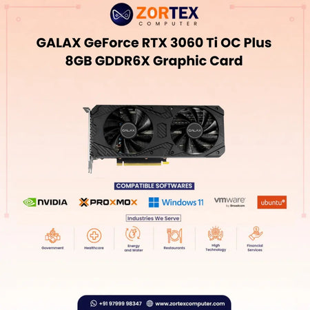 GALAX GeForce RTX 3060 Ti GDDR6X 1-Click OC Plus 8GB GDDR6X Graphic Card 36ISM6MD4CPC