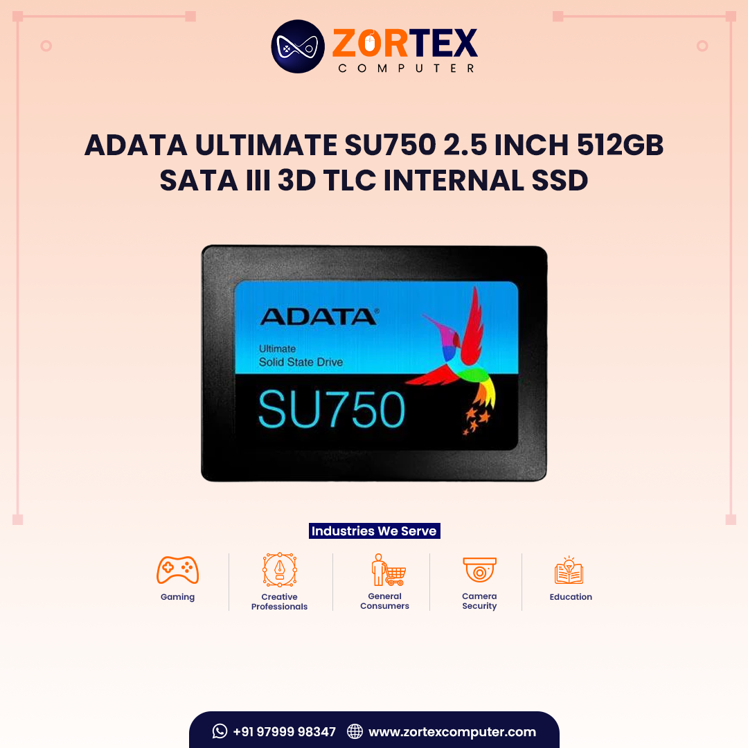 ADATA Ultimate SU750 2.5 Inch 512GB SATA III 3D TLC Internal SSD